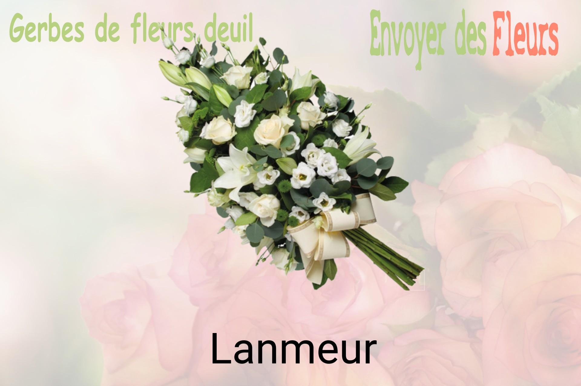 Gerbe de fleurs de deuil livrée à Lanmeur